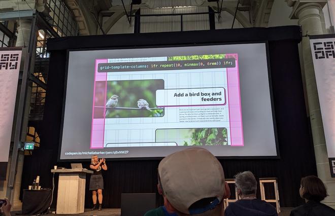 Michelle showing an example of a grid layout